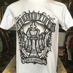 T-Shirt Crossed Fire "Life's a Gamble" White
