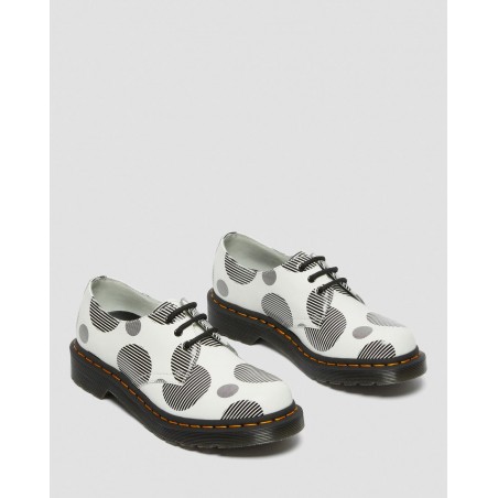 Dr.Martens 1461 White with Black Polka Dot Smooth