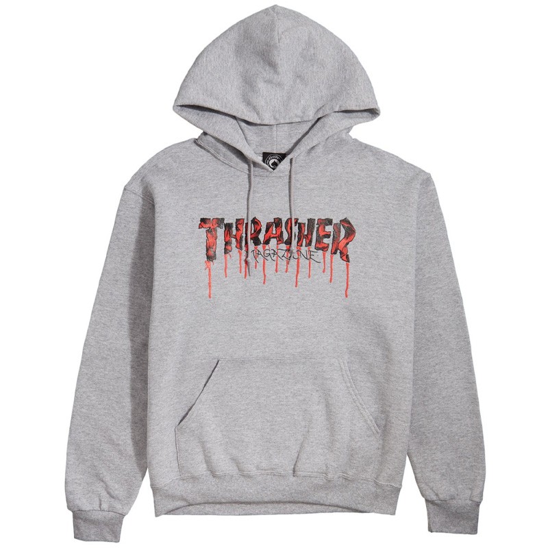 Thrasher Drip Ash Grey Hoodie Sweatshirt