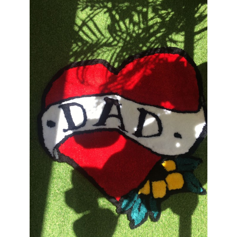 Trust No One - "Dad Heart" - Tufted Handmade Rug