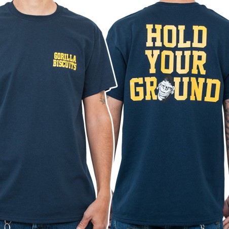 Gorilla Biscuits "Hold Your Ground Pocket" T-Shirt Navy Blue