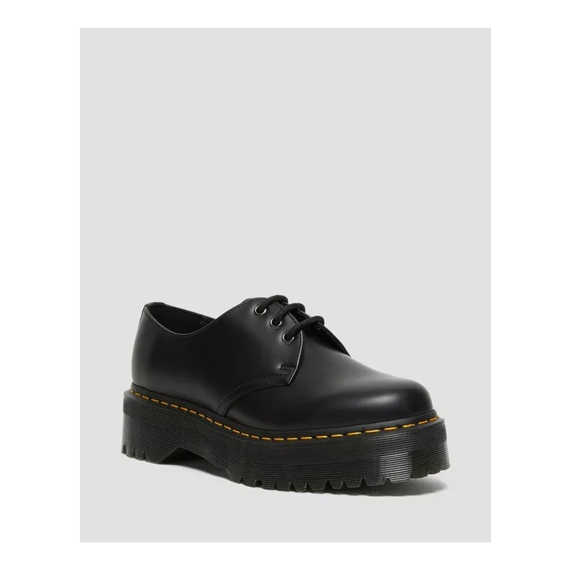 Dr.Martens 1461 Quad Smooth Leather Plaftorm Shoes Black