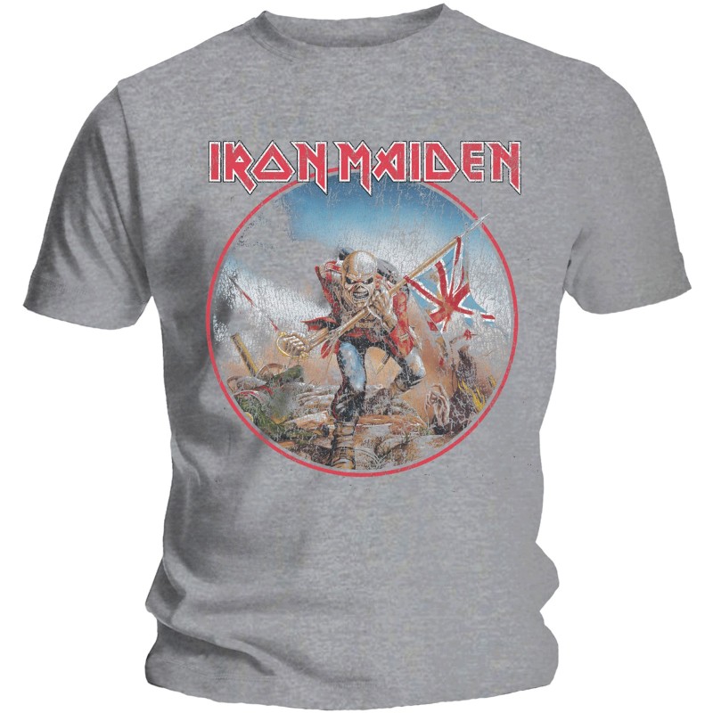 Iron Maiden "Trooper Vintage Circle" Grey T-Shirt