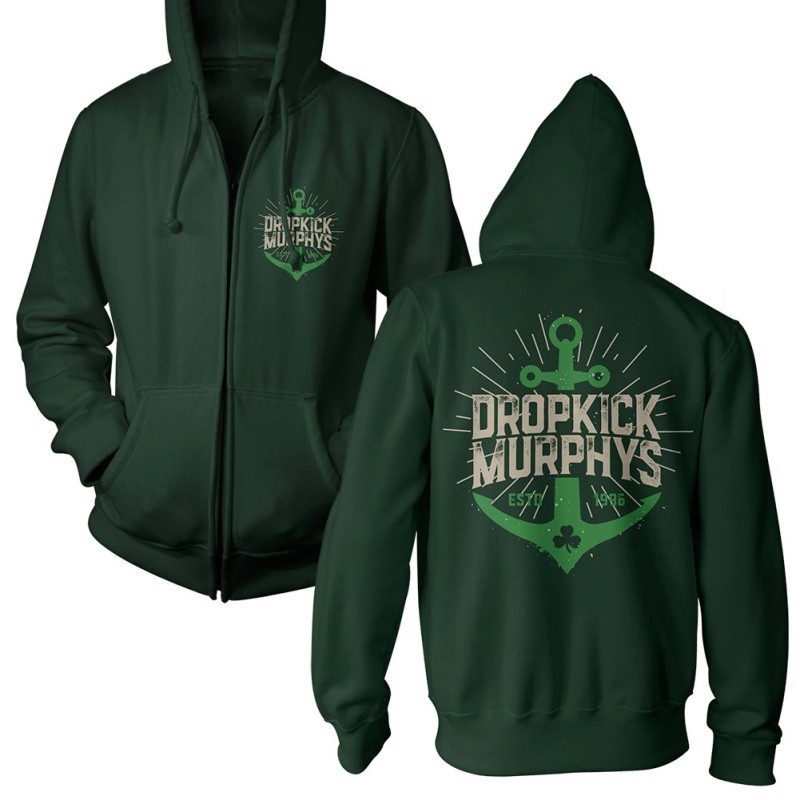 Dropkick Murphys "Anchor Admat Green" Zip-Hoodie