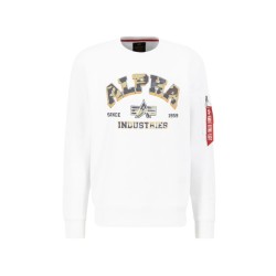 Alpha Industries College Camo Sweater white